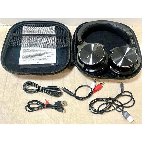 Corwin E7 ACTIVE NOISE CANCELLING BLUETOOTH OVER-EAR HEADPHONES NEW IN CASE - Picture 1 of 3